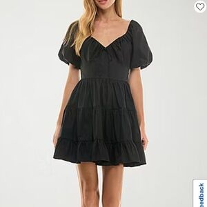 New City Triangles Elegant Black Dress